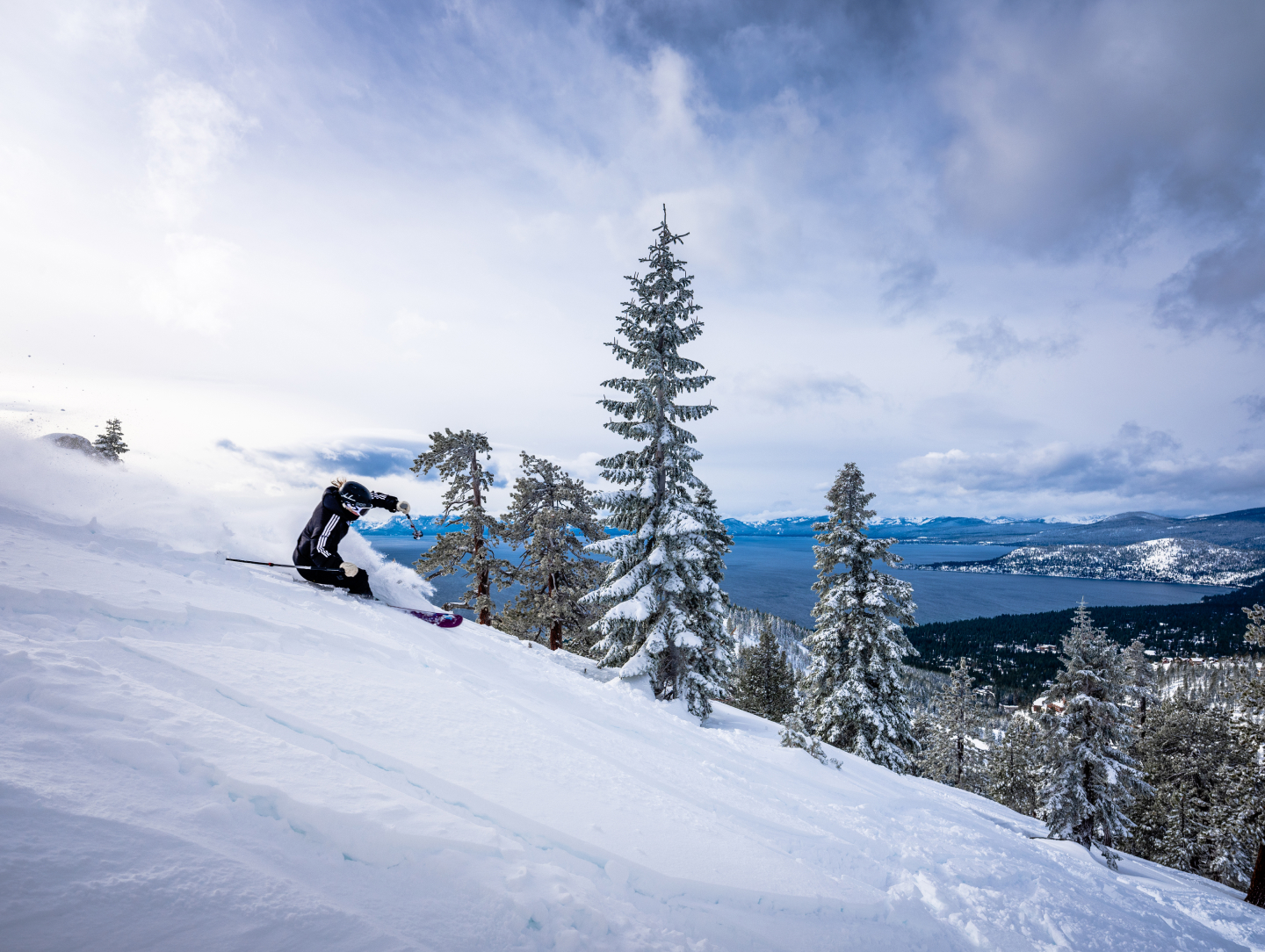 Powder skier at Diamond Peak