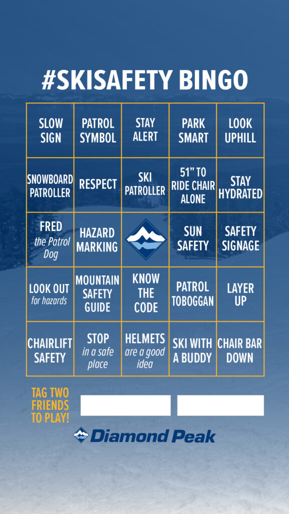 ski safety bingo card