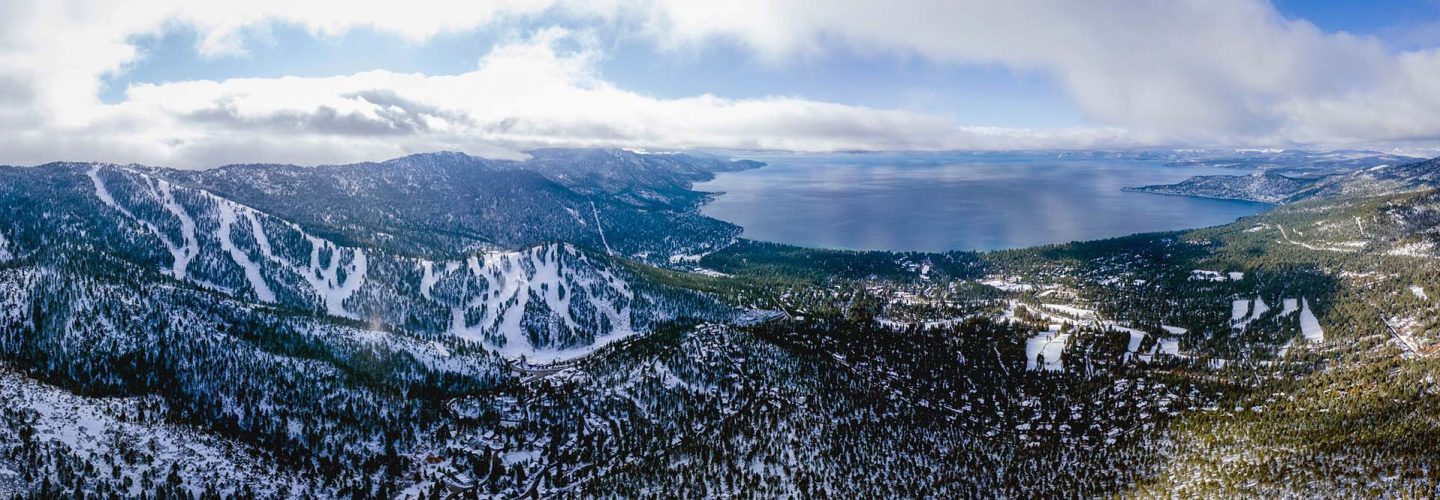 panoramic Lake Tahoe view with Diamond Peak ski resort