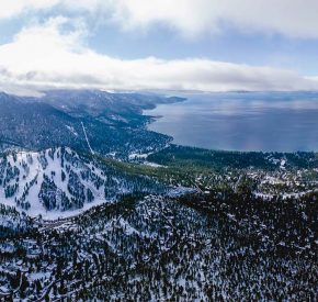 panoramic Lake Tahoe view with Diamond Peak ski resort