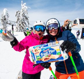 ladies with pies for pi day at diamond peak ski resort
