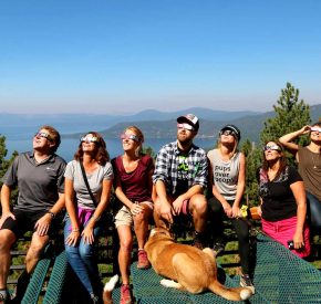 Solar eclipse viewing at Snowflake Lodge