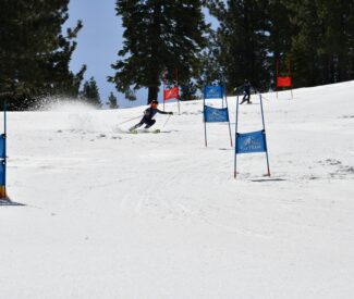 racers ski around gates
