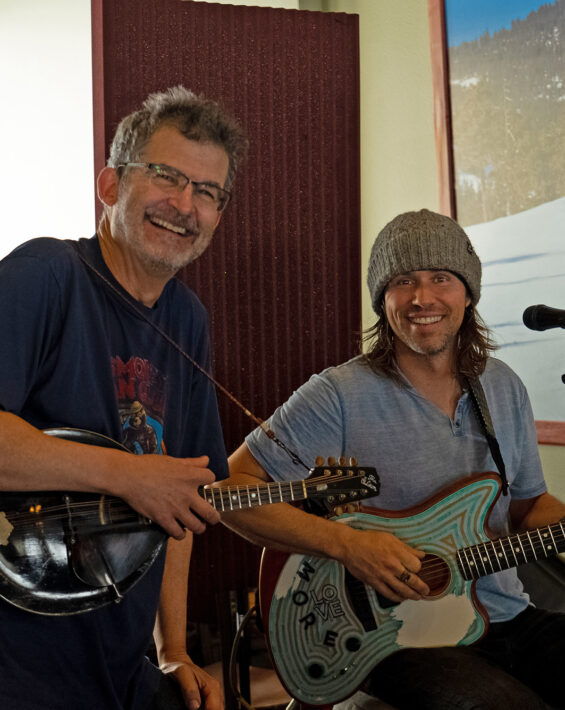 gil gaus and ben fuller playing instruments at diamond peak