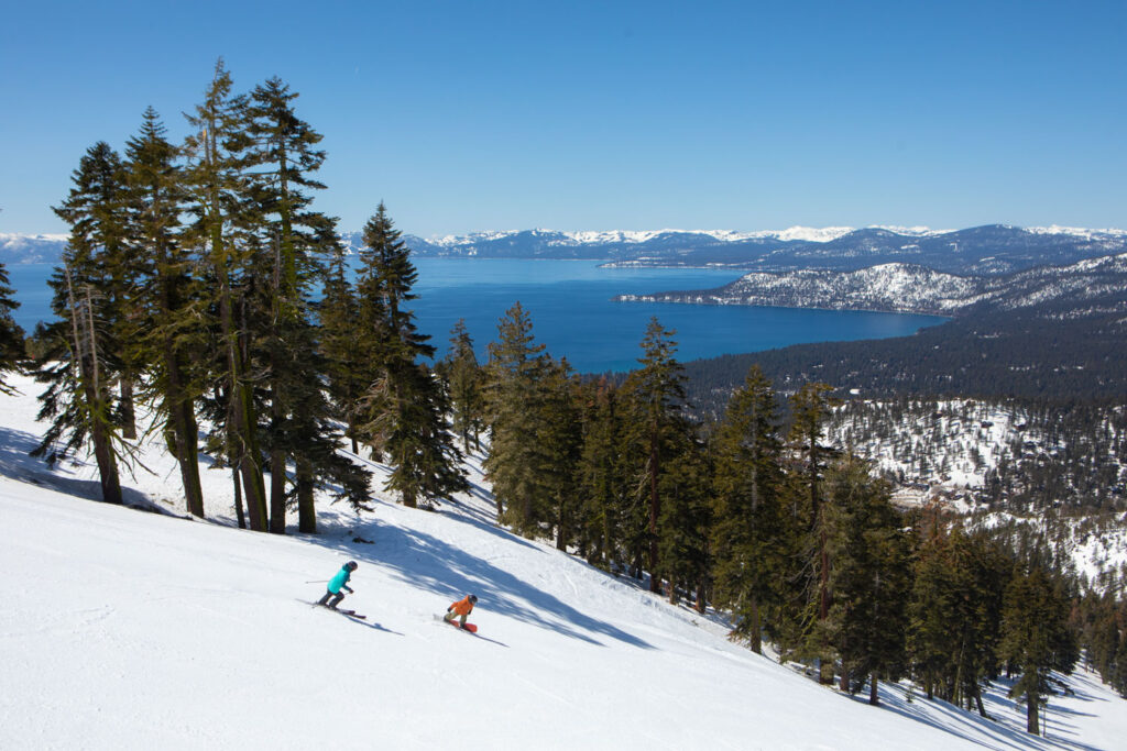 spring skiing with lake tahoe