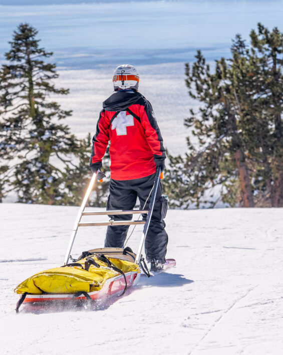 ski patrol with lake tahoe