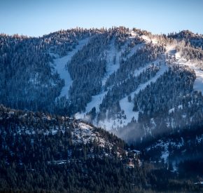 scenic mountain with snowmaking