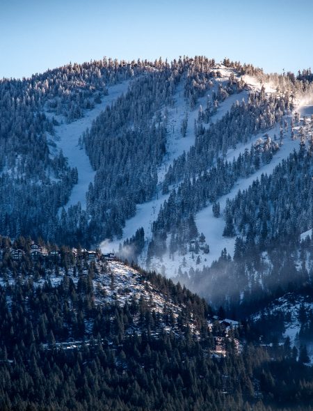 scenic mountain with snowmaking