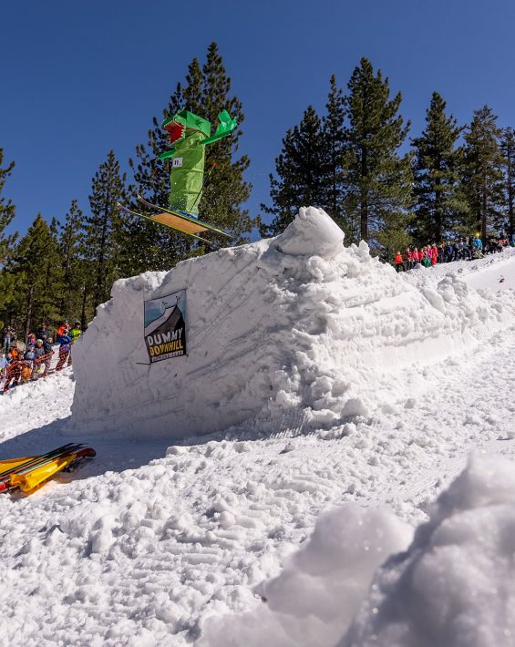 green monster dummy flies off jump