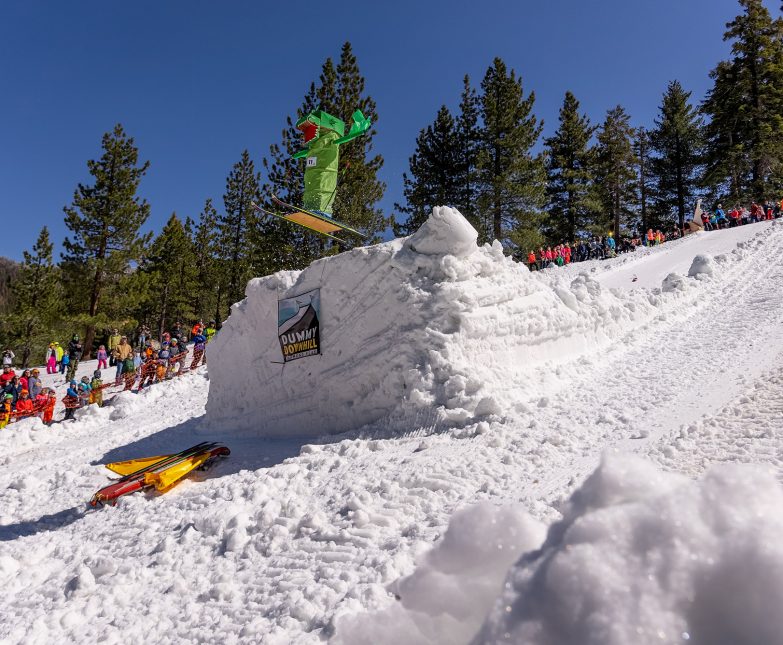 green monster dummy flies off jump