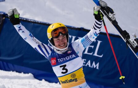 ila lapanja smiles at 2023 sun valley slalom national championship finish