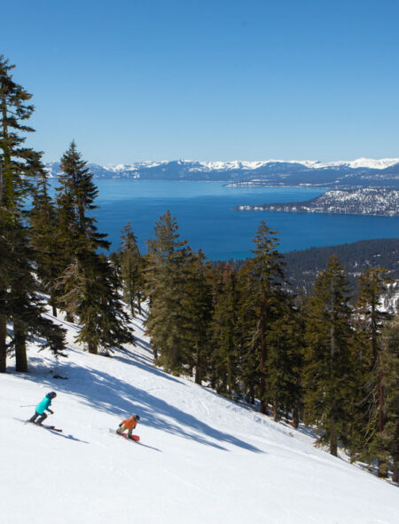 spring skiing with lake tahoe
