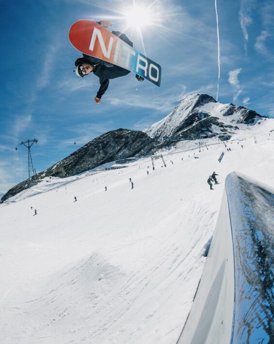 nitro snowboarder in air
