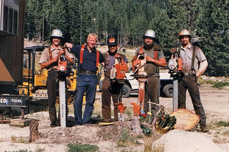 Trail crews with chainsaws