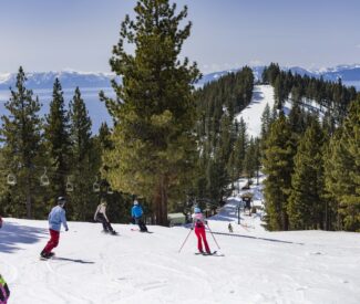 group of skiers at Diamond Peak
