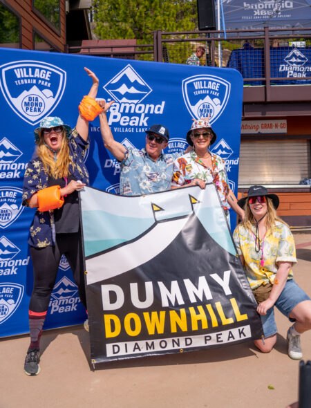 dummy downhill judges posing