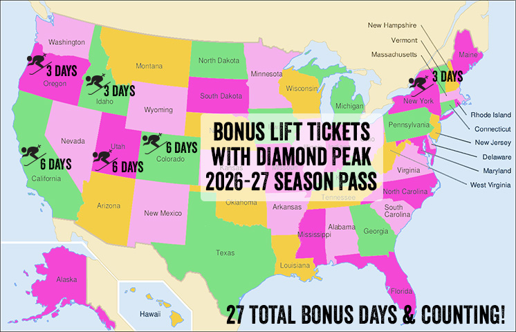 Diamond Peak pass holder bonus tickets map