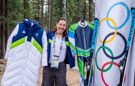 olympian lila lapanja with race suit